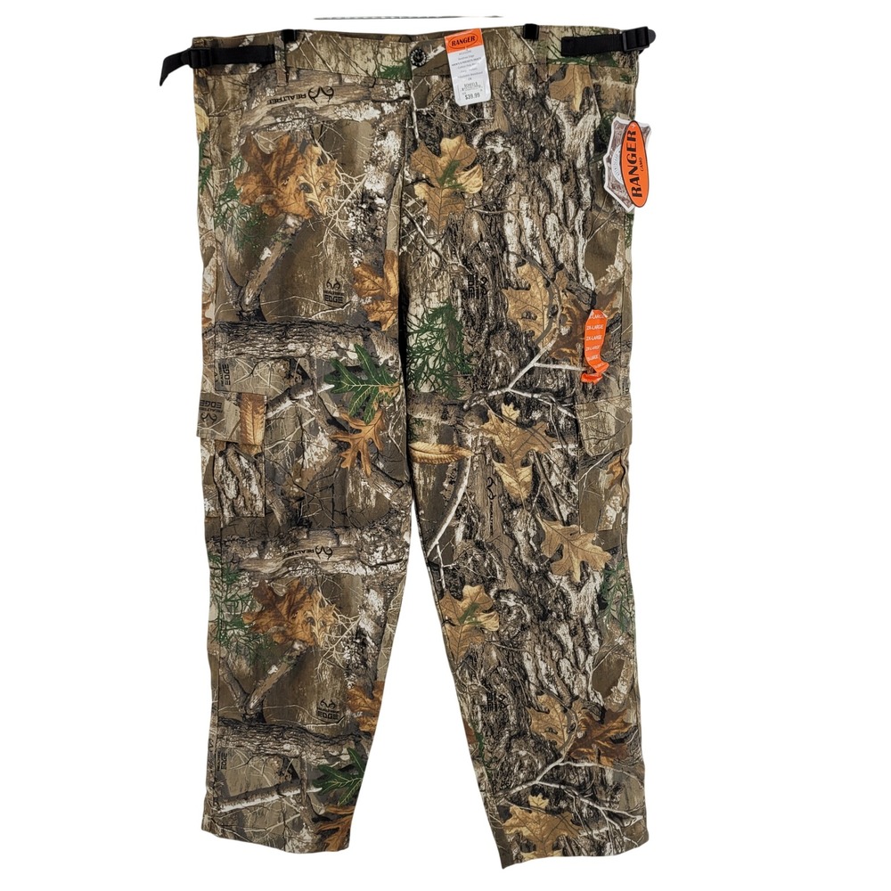 Ranger Pants Mens XL Brown Realtree Edge Camo 6 Pocket Adjustable Waist NEW